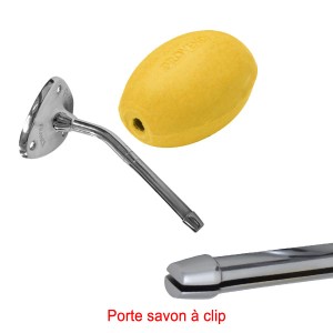 Savon jaune rotatif Provendi avec porte savon clip