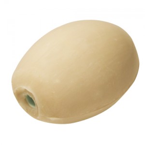 Pierre d'alun taillée et polie avec cordelette